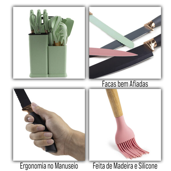 Conjunto de utilidades para cozinha - verde - Imagem 4