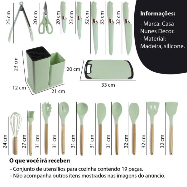 Conjunto de utilidades para cozinha - verde - Imagem 5