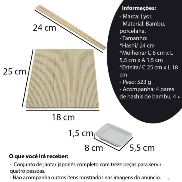 Jogo jantar sushi - 13 peças - Imagem 3