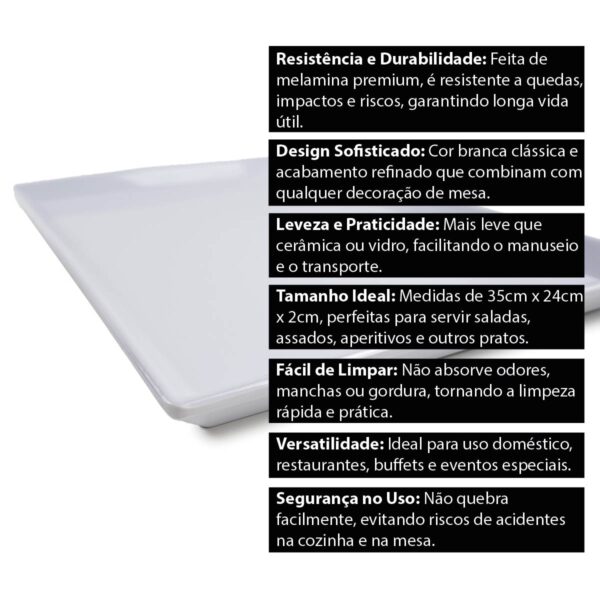 Travessa de melamina branca - 35x24 - Imagem 4