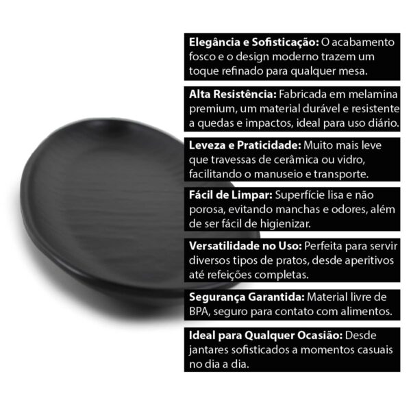 Jogo de travessa oval preto - 2 peças - Imagem 5