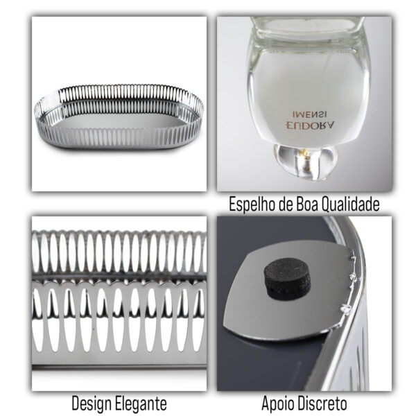 Bandeja de prata com metal espelhado - Imagem 2