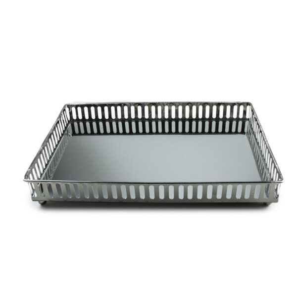 Bandeja Espelhada Prata Mart 27cm - (Base)