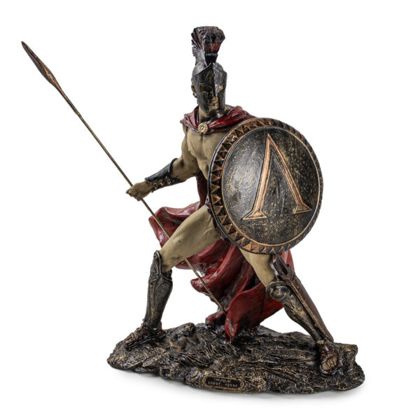 Estátua Rei Leônidas De Esparta Dos 300 Colorido Resina 33cm