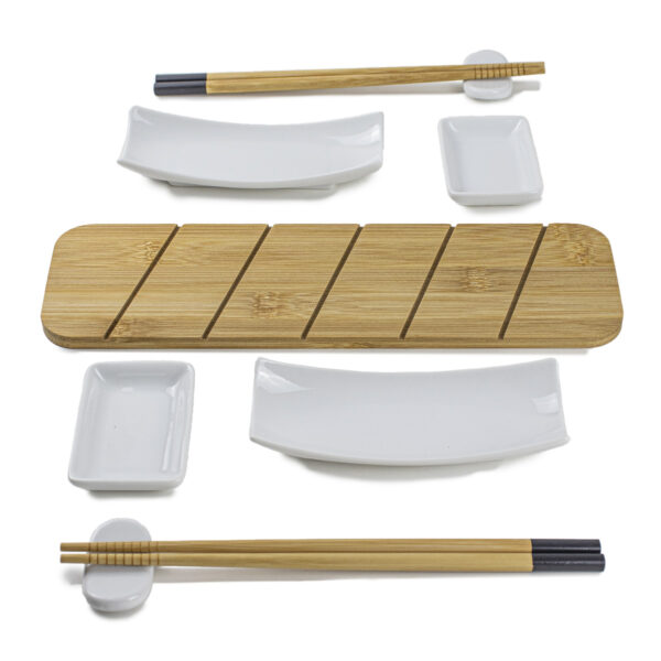 Jogo De Jantar Japonês Porcelana Servir Sushi 2 Pessoas 9pçs