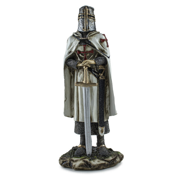 Estátua Cavaleiro Templário Resina 28cm - (Base)