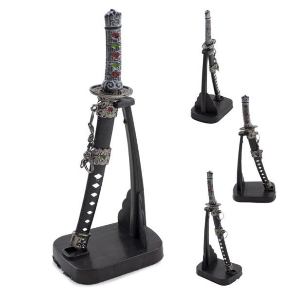 Mini Espada Katana De Samurai Em Pé - (Base)